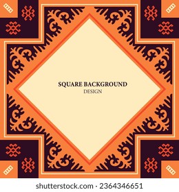 Plantilla para su diseño. Elementos ornamentales y motivos de decoración kazaja, kirguisa, uzbeka, nacional asiática para empaque, cajas, banner y diseño impreso. Estilo nómada. Vector.