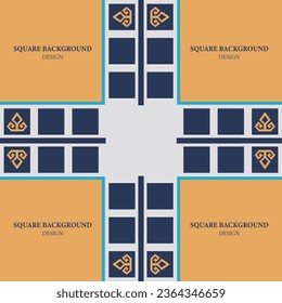 Template for your design. Ornamental elements and motifs of Kazakh, Kyrgyz, Uzbek, national Asian decor for packaging, boxes, banner and print design. Nomad style. Vector.