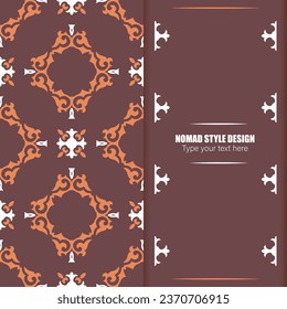 Template for your design. Ornamental elements and motifs of Kazakh, Kyrgyz, Uzbek, national Asian decor for packaging, boxes, banner and print design. Vector. Nomad style.