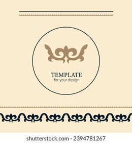 Template for your design. Ornamental elements and motifs of Kazakh, Kyrgyz, Uzbek, national Asian decor for packaging, boxes, banner and print design. Nomad style. Vector.	
