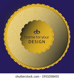Template for your design with Round element for packing, banner, flyer, print design, modern design, cover art, templates, decorated, brochures, flyers. Workpiece for your design. Vector	
