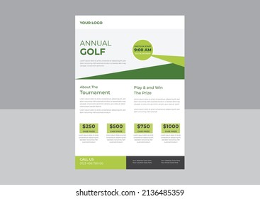 Template for your golf tournament invitation flyer, Golf Poster Vector. Golf Ball. Vertical Design For Sport Bar Promotion. Tournament, Championship Flyer Design. Club Flyer.