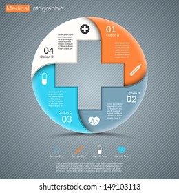 Template for your medical presentation with text areas (info graphic)