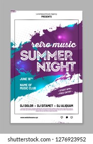 Template for your party poster with grungy background and sample text in separate layer - vector illustration