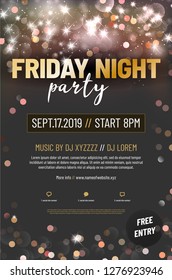 Template for your party poster with sample text in separate layer - vector illustration