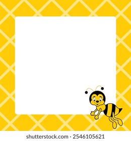 Template for your text. notepad with cute bee. notepad, label, sticker, notebook, tag. notepad diary stickers. sticky note reminder. sticker paper