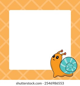 Template for your text. notepad with cute sea snail. notepad, label, sticker, notebook, tag. notepad diary stickers. sticky note reminder. sticker paper