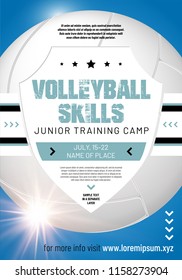 Template for your volleyball design with sample text in separate layer - vector illustration
