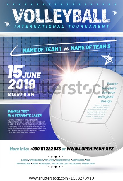 Template Your Volleyball Tournament Poster Design Stock Vector (Royalty ...