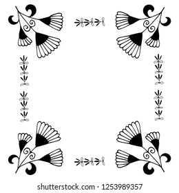 Templated for card with simple your text made with decorative  elements  with scandinavian style. Vector illustration with hand drawn elements.