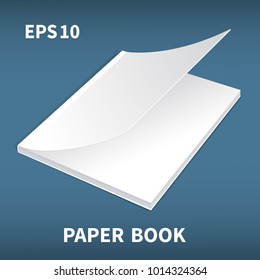 Template-log. With an empty cover. Lies down to the surface, in the future, a realistic image. On a blue background. Isolated object for the design of covers, printing. Vector illustration eps 10