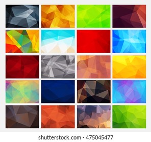 Templates abstract multicolored polygonal backgrounds for web design. Vector illustration. Set
