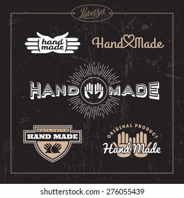 Templates for badges, labels, tags for hand made product. Set 6. Vector illustration.