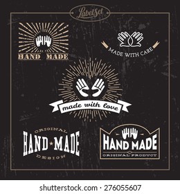 Templates for badges, labels, tags for hand made product. Set 10. Vector illustration.