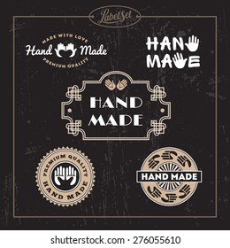 Templates for badges, labels, tags for hand made product. Set 11. Vector illustration.