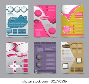 Templates for brochure or flyer. Editable A4 poster collection for business, education, presentation, website, magazine cover