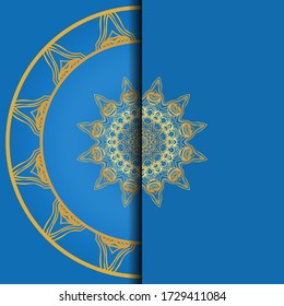 Templates Card With Mandala Design. Heathcare, Lifestyle Flyer. Vector Illustration. 
