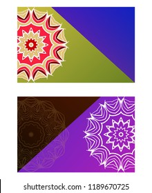 Templates card with mandala design. Vector illustration. For visit card, business, greeting card invitation