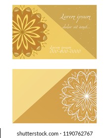 Templates card with mandala design. Vector illustration. For visit card, business, greeting card invitation