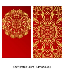 Templates card with mandala design. Vector illustration. For visit card, business, greeting card invitation