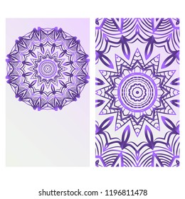 Templates card with mandala design. Vector illustration. For visit card, business, greeting card invitation