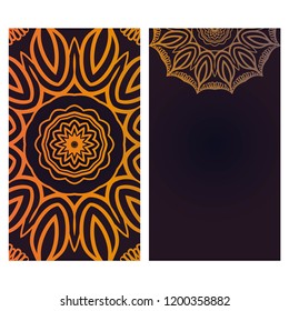 Templates card with mandala design. Vector illustration. For visit card, business, greeting card invitation
