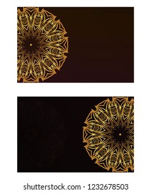 Templates card with mandala design. Vector illustration. For visit card, business, greeting card invitation