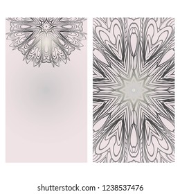 Templates card with mandala design. Vector illustration. For visit card, business, greeting card invitation