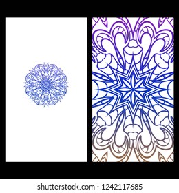 Templates card with mandala design. Vector illustration. For visit card, business, greeting card invitation