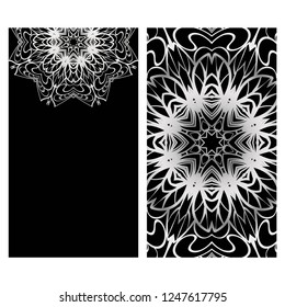 Templates card with mandala design. Vector illustration. For visit card, business, greeting card invitation