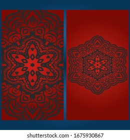 Templates card with mandala design. Vector illustration. For visit card, business, greeting card invitation