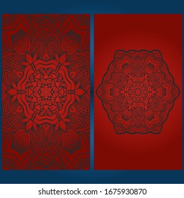 Vorlagen Karte mit mandala Design. Vektorillustration. Für Visitenkarte, Business, Grußkarteneinladung