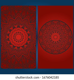 Templates card with mandala design. Vector illustration. For visit card, business, greeting card invitation