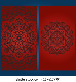 Tarjeta de plantillas con diseño mandala. Ilustración vectorial. Para la tarjeta de visita, el negocio, la invitación de la tarjeta de felicitación