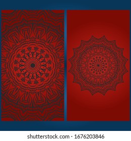 Templates card with mandala design. Vector illustration. For visit card, business, greeting card invitation