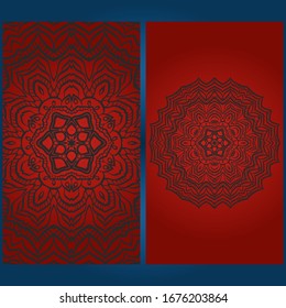 Templates card with mandala design. Vector illustration. For visit card, business, greeting card invitation