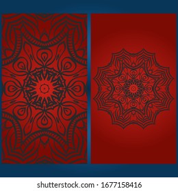 Templates card with mandala design. Vector illustration. For visit card, business, greeting card invitation