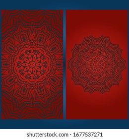 Tarjeta de plantillas con diseño mandala. Ilustración vectorial. Para la tarjeta de visita, el negocio, la invitación de la tarjeta de felicitación