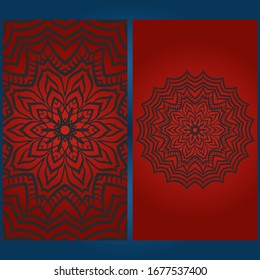 Templates card with mandala design. Vector illustration. For visit card, business, greeting card invitation