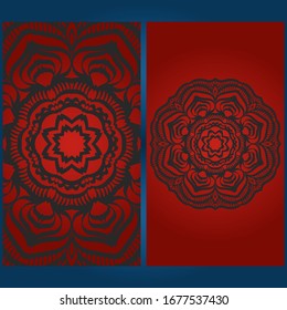 Tarjeta de plantillas con diseño mandala. Ilustración vectorial. Para la tarjeta de visita, el negocio, la invitación de la tarjeta de felicitación