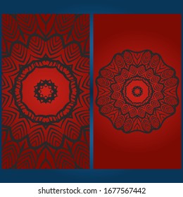 Templates card with mandala design. Vector illustration. For visit card, business, greeting card invitation