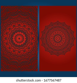 Tarjeta de plantillas con diseño mandala. Ilustración vectorial. Para la tarjeta de visita, el negocio, la invitación de la tarjeta de felicitación