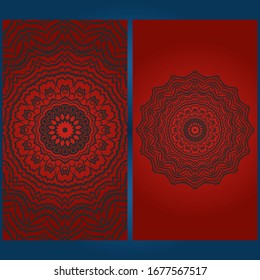 Templates card with mandala design. Vector illustration. For visit card, business, greeting card invitation