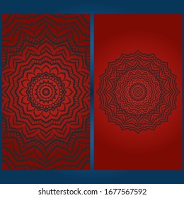 Templates card with mandala design. Vector illustration. For visit card, business, greeting card invitation