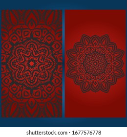 Vorlagen Karte mit mandala Design. Vektorillustration. Für Visitenkarte, Business, Grußkarteneinladung