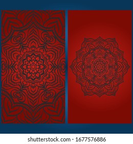 Templates card with mandala design. Vector illustration. For visit card, business, greeting card invitation