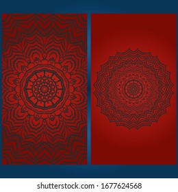 Templates card with mandala design. Vector illustration. For visit card, business, greeting card invitation