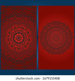 Templates card with mandala design. Vector illustration. For visit card, business, greeting card invitation