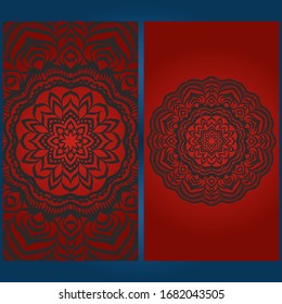 Tarjeta de plantillas con diseño mandala. Ilustración vectorial. Para la tarjeta de visita, el negocio, la invitación de la tarjeta de felicitación