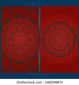 Tarjeta de plantillas con diseño mandala. Ilustración vectorial. Para la tarjeta de visita, el negocio, la invitación de la tarjeta de felicitación